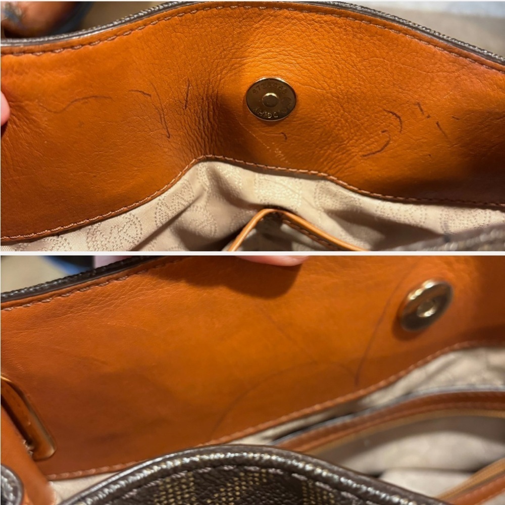 Michael Kors Hamilton Monogram Logo Leather Satchel Tote - Picture 14 of 14